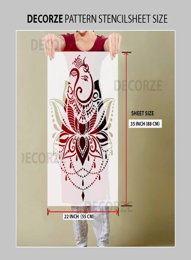 Decorze Lord Ganesha Stencil for Wall and Craft Painting | Shri Ganesh Designs on Walls Reusable Stencil for Home Décor, Art & DIY Projects | DBS-0149 - Image 2